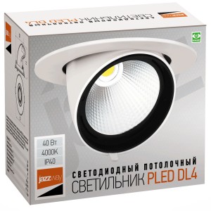 PLED DL4 40W 4000K 24° поворот  White  IP40 светильник Jazzway
