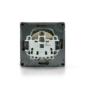 ARTGALLERY РОЗЕТКА с заземлением, 16А, механизм, быстрозажим. клем., АЛЮМИНИЙ