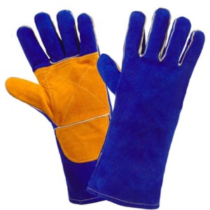 Перчатки из спилка синие (из коровьего спилка, класс ВС) для защиты от минимальных рисков (размер 10)