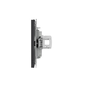 Компьютерная розетка RJ-45 без шторки, кат.6А одинарная,KANT, черный уголь DKC