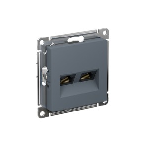 ATLASDESIGN РОЗЕТКА двойная компьютерная RJ45+RJ45 кат. 5e, механизм, ГРИФЕЛЬ