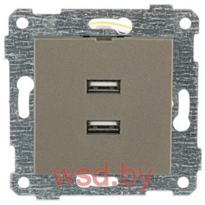 Rita - Розетка 2xUSB Type A, для передачи данных, антрацит