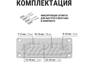 Кабельный ввод мембранный КВМ-35, ТЭП, RAL7035, IP66, 35 вводов TDM