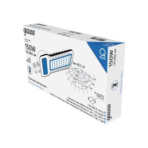 Светильник Уличный Gauss LED Qplus IP65 535*260*64 150W 18000lm 5000K 120-260V КСС Ш 1/2