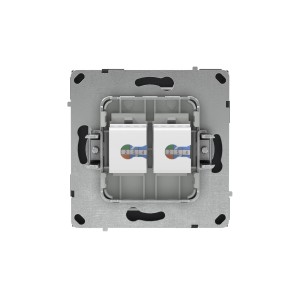 Компьютерная розетка RJ-45 без шторки, кат.6А двойная, KANT, черный уголь DKC