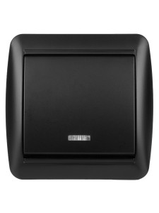 Выключатель 1-кл. открытой установки с подсветкой IP44 10А графит "Селигер" TDM