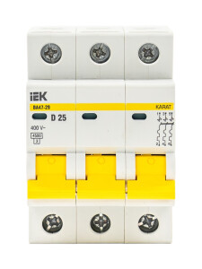 KARAT Автоматический выключатель ВА47-29 3P D 25А 4,5кА IEK