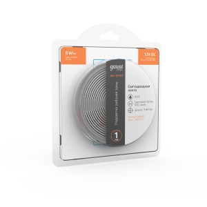 Лента Gauss Basic LED 5050/60 12V 8W/m 900lm/m 3000K 10mm IP20 3m 1/100
