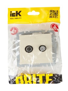 BRITE Розетка двойная TV+SAT РТВ/РСп12-БрКр бежевый IEK