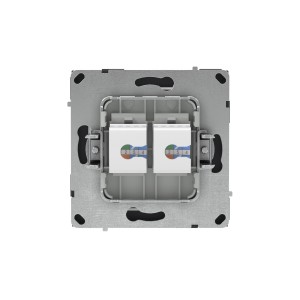 Компьютерная розетка RJ-45 без шторки, кат.5е двойная, KANT, черный уголь DKC