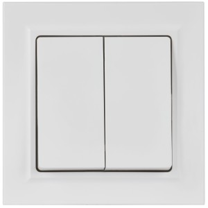 BRITE Выключатель 2-клавишный 10А ВС10-2-0-БрАБ арктический белый IEK