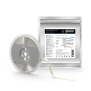 Лента Gauss LED Elementary 2835/60 12V 4.8W 6500K 8mm IP66 5m (ZIP bag) 1/100