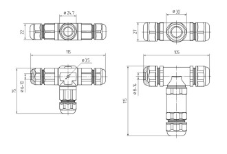 Коннектор кабельный FFC-31/3P-IP68 (Fortisflex)