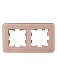 BRITE Рамка 2-местная РУ-2-2-Бр стекло дымчатый RE IEK