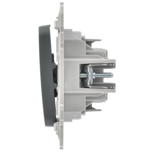 FLITE Выключатель 2-клавишный 10А ВС12-1-0-ФлМА мокрый асфальт IEK