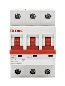 Автоматический выключатель YON max типа MD63S, 4,5кА, 3 полюса, хар-ка C, 16А DKC