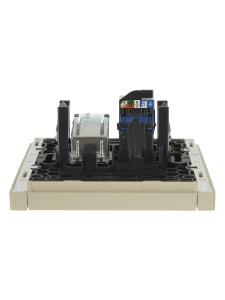 FORTE&PIANO Розетка двойная TV+RJ45 кат.6 FP437 ваниль IEK