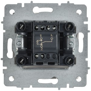 BRITE Выключатель 1-клавишный проходной с индикацией 10А ВС10-1-7-БрАБ арктический белый IEK