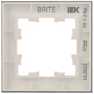BRITE Рамка 1-местная РУ-1-2-Бр стекло белый матовый IEK