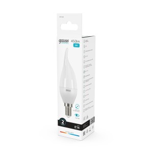 Лампа Gauss Elementary Свеча на ветру 6W 450lm 4100K Е14 LED 1/10/50