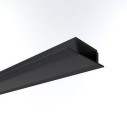 Профиль алюминиевый для светодиодной ленты, анод., встраиваемый, черный, 22х6мм, 2м, шир. ленты до 10мм, индивидуальная упаковка (рассеиватель черный, заглушки - 2шт.)