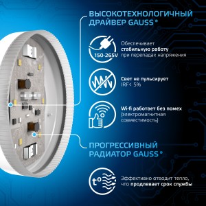 Лампа Gauss GX53 11W 1050lm 6500K LED 1/10/100