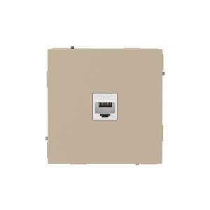 Компьютерная розетка RJ-45 без шторки, кат.6А одинарная,KANT, ванильный марципан DKC