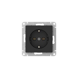 ATLASDESIGN РОЗЕТКА с заземлением без шторок, 16А, мех., быстрозажим. клем., КАРБОН
