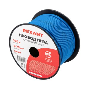 Провод ПГВА 1х0,75мм², синий, бухта 100м REXANT