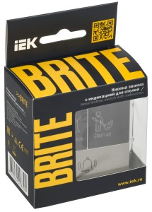 BRITE Кнопка звонка с индикацией для отелей 10А ВС10-1-9-БрШ шампань IEK