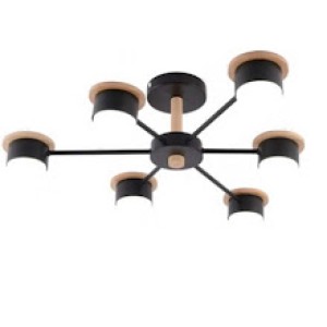 Светильник X1014/6 черный/дерево
