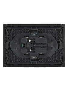 FORTE&PIANO Розетка 2-местная с заземлением без защитных шторок безвинтовое крепление 16А FP324 серый IEK