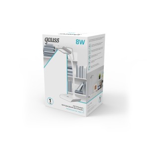 Светильник настольный Gauss модель GTL101 8W 550lm 4000K 220-240V белый с серым LED 1/20