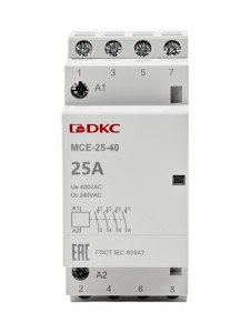 Контактор модульный YON max типа MCE, 4P, 25A, 240В, 4НО DKC