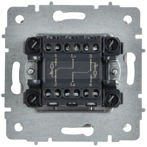 BRITE Выключатель 2-клавишный с индикацией для отелей 10А ВС10-2-9-БрАБ арктический белый IEK