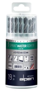 Набор сверл по металлу ALPEN Sprint Master RDM 19, 19 пр., d 1.0-10.0x0,5 мм