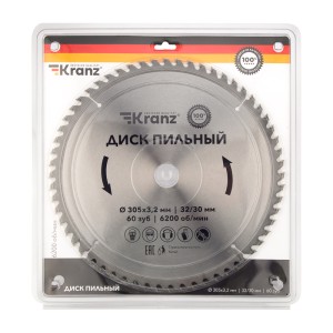 Диск пильный 305 мм х 60 зуб х 32/30 мм KRANZ