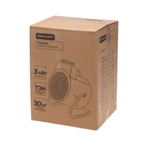 Пушка тепловая электрическая, круглая, регулировка угла наклона, ТЭН, 3кВт REXANT