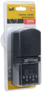 РТЭ-3 Розетка-таймер электронный 1мин 7дн 140on/off 16А IP44 черная IEK