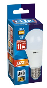 Лампа светодиодная PLED-LX A60 11w E27 3000K Jazzway