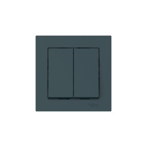 ATLASDESIGN 2-клавишный ВЫКЛЮЧАТЕЛЬ, сх.5, 10АХ, в сборе, быстрозажим. клем., ИЗУМРУД