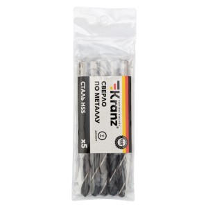 Сверло по металлу 9,0х125х81мм (HSS), DIN 338, 5 шт. в упаковке KRANZ