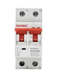 Дифавтомат YON max типа MDR, 1P+N, 30mA, 25A, хар-ка C, 6kA, тип А DKC