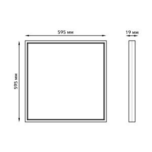 Светильник офисный Gauss 36W 3200lm 4000K IP20 595*595*19мм матовый LED 1/4