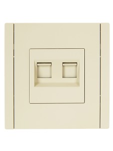 FORTE&PIANO Розетка компьютерная двойная RJ45 кат.5E FP433 ваниль IEK