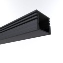 Профиль алюминиевый для светодиодной ленты, анод., П-образный , накладной, черный, 16х12мм, 2м, шир. ленты до 10мм, индивидуальная упаковка (рассеиватель черный, заглушки - 2шт.)