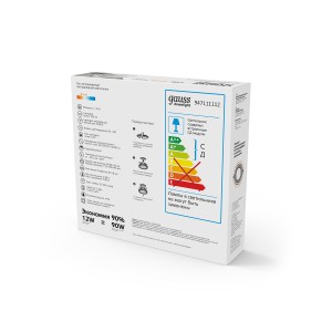Светильник Gauss Glass круг 12W 900lm 3000K 185-265V IP20 монт Ø130 160*35 с дек стеклом LED 1/10/40
