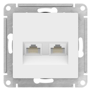 ATLASDESIGN РОЗЕТКА двойная компьютерная RJ45+RJ45 кат. 5e, механизм, ЛОТОС