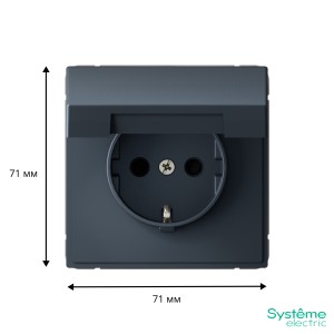 ARTGALLERY РОЗЕТКА с заземл. со шторк. с крышк., 16А, IP20, механизм, быстрозажим. клем., ГРИФЕЛЬ