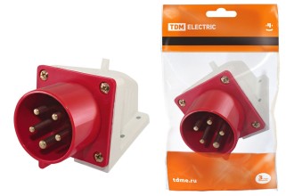 Вилка 515 стационарная 3P+PE+N 16А 380В IP44 TDM